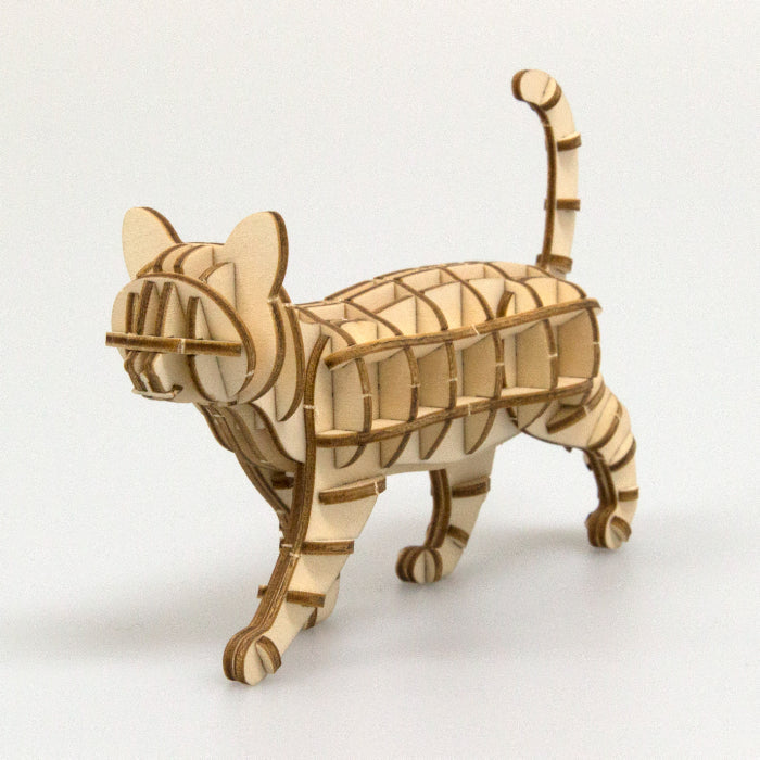 Wooden Art wa-gu-mi Cat Walking Pose