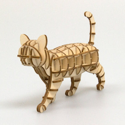 Wooden Art wa-gu-mi Cat Walking Pose