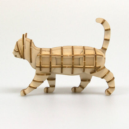 Wooden Art wa-gu-mi Cat Walking Pose