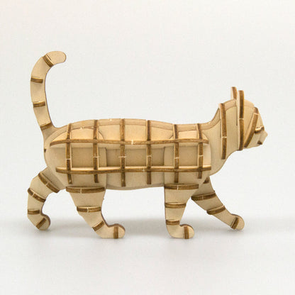 Wooden Art wa-gu-mi Cat Walking Pose
