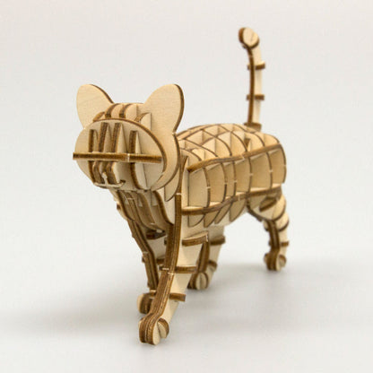 Wooden Art wa-gu-mi Cat Walking Pose