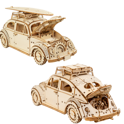 Wooden Art wa-gu-mi  Vintage Volkswagen Beetle (Type 1) 1949, Wood (Unpainted)