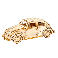 Wooden Art wa-gu-mi  Vintage Volkswagen Beetle (Type 1) 1949, Wood (Unpainted)