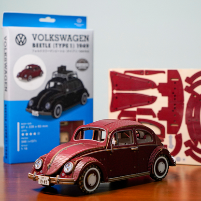 Wooden Art wa-gu-mi  Vintage Volkswagen Beetle (Type 1) 1949 Red