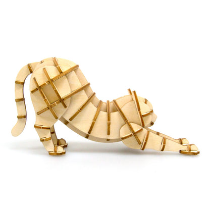 Wooden Art wa-gu-mi Stretching Cat