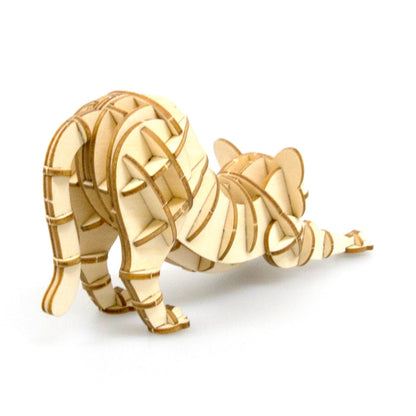 Wooden Art wa-gu-mi Stretching Cat