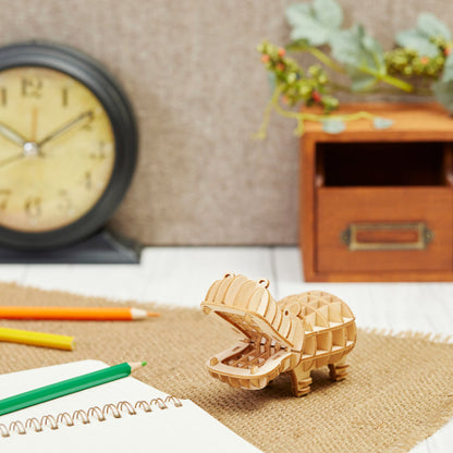 Wooden Art wa-gu-mi Hippopotamus