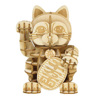 Wooden Art wa-gu-mi Maneki Neko (Lucky Cat)