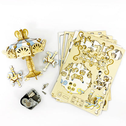 Wooden Art wa-gu-mi Merry-go-round with Music box