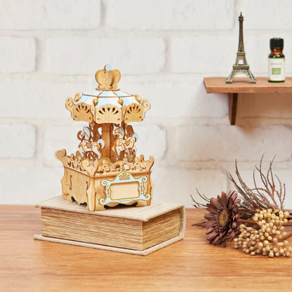 Wooden Art wa-gu-mi Merry-go-round with Music box