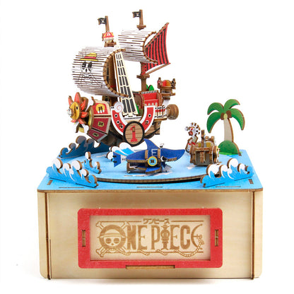 Wooden Art wa-gu-mi One Piece: Straw Hat Crew Thousand Sunny with Music Box