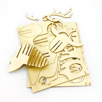 Wooden Art wa-gu-mi Deer Wall Décor