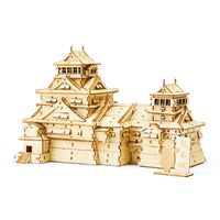 Wooden Art wa-gu-mi NEW Kumamoto Castle (with Kumamon plate)
