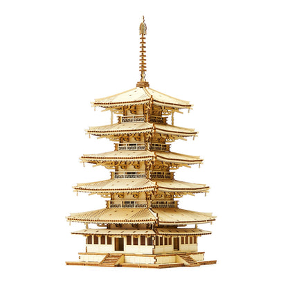 Wooden Art wa-gu-mi NEW Five Story Pagoda