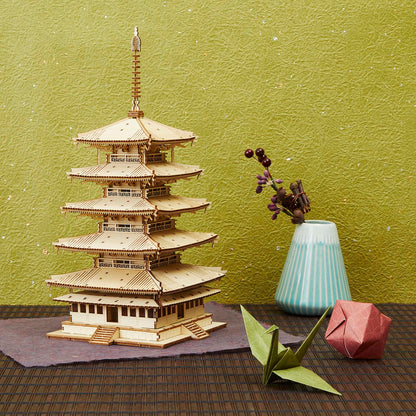 Wooden Art wa-gu-mi NEW Five Story Pagoda