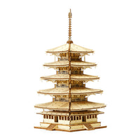 Wooden Art wa-gu-mi NEW Five Story Pagoda