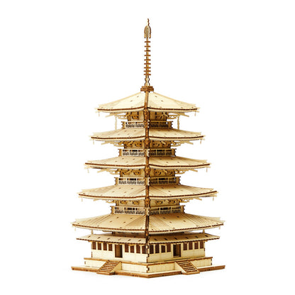 Wooden Art wa-gu-mi NEW Five Story Pagoda