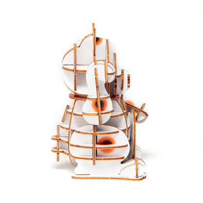 Wooden Art wa-gu-mi Lucky Cat (Beckoning Cat) Color Version