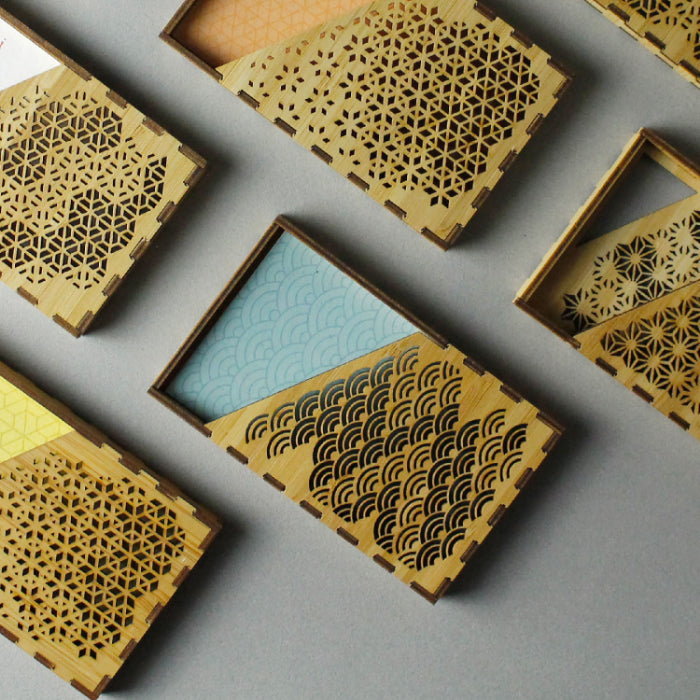 wa-gu-mi Card Case - Seigaiha