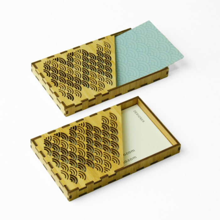 wa-gu-mi Card Case - Seigaiha