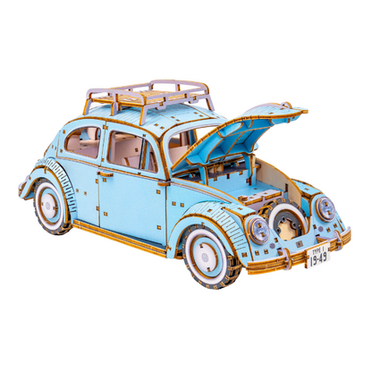 Wooden Art wa-gu-mi Vintage Volkswagen Beetle (Type 1) 1949 Blue