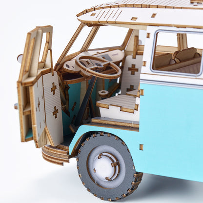 Wooden Art wa-gu-mi Vintage Volkswagen Type 2 (T1) Camper Van Green