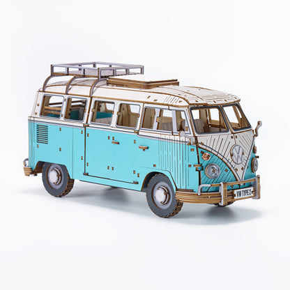 Wooden Art wa-gu-mi Vintage Volkswagen Type 2 (T1) Camper Van Green