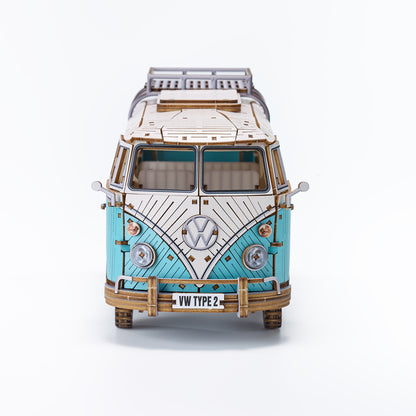 Wooden Art wa-gu-mi Vintage Volkswagen Type 2 (T1) Camper Van Green