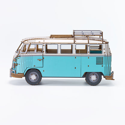 Wooden Art wa-gu-mi Vintage Volkswagen Type 2 (T1) Camper Van Green