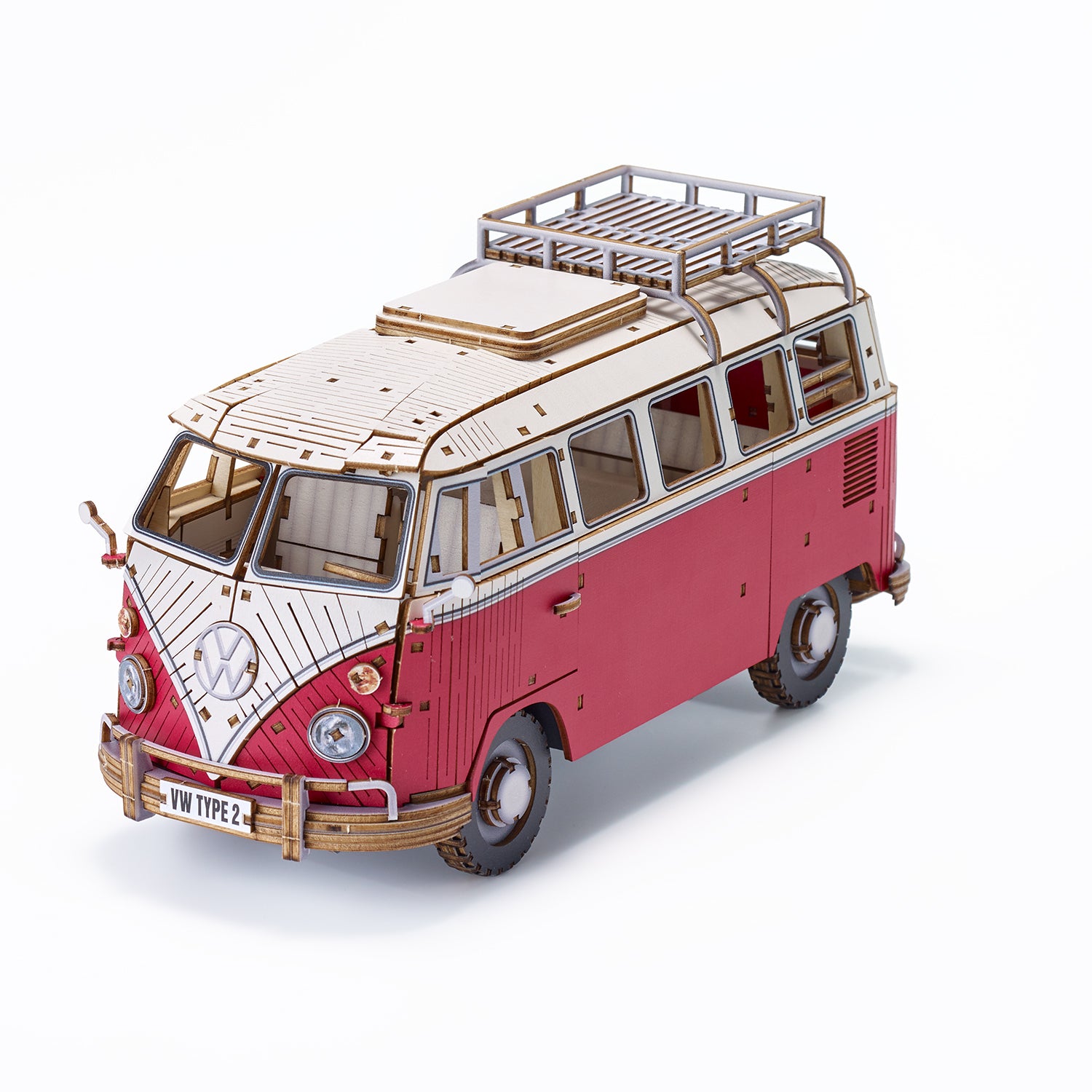 Wooden Art wa-gu-mi Vintage Volkswagen Type 2 (T1) Camper Van Red