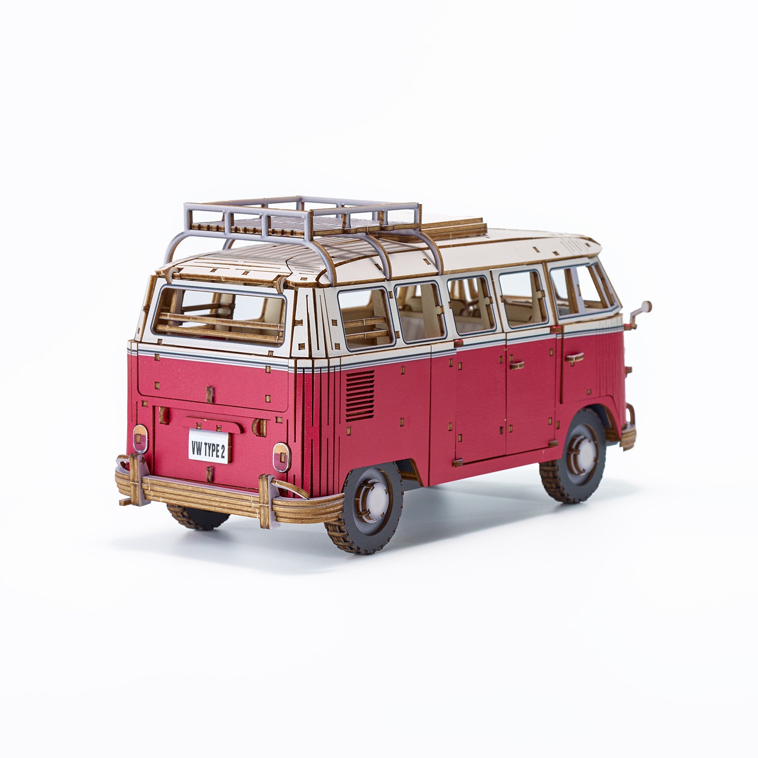Wooden Art wa-gu-mi Vintage Volkswagen Type 2 (T1) Camper Van Red