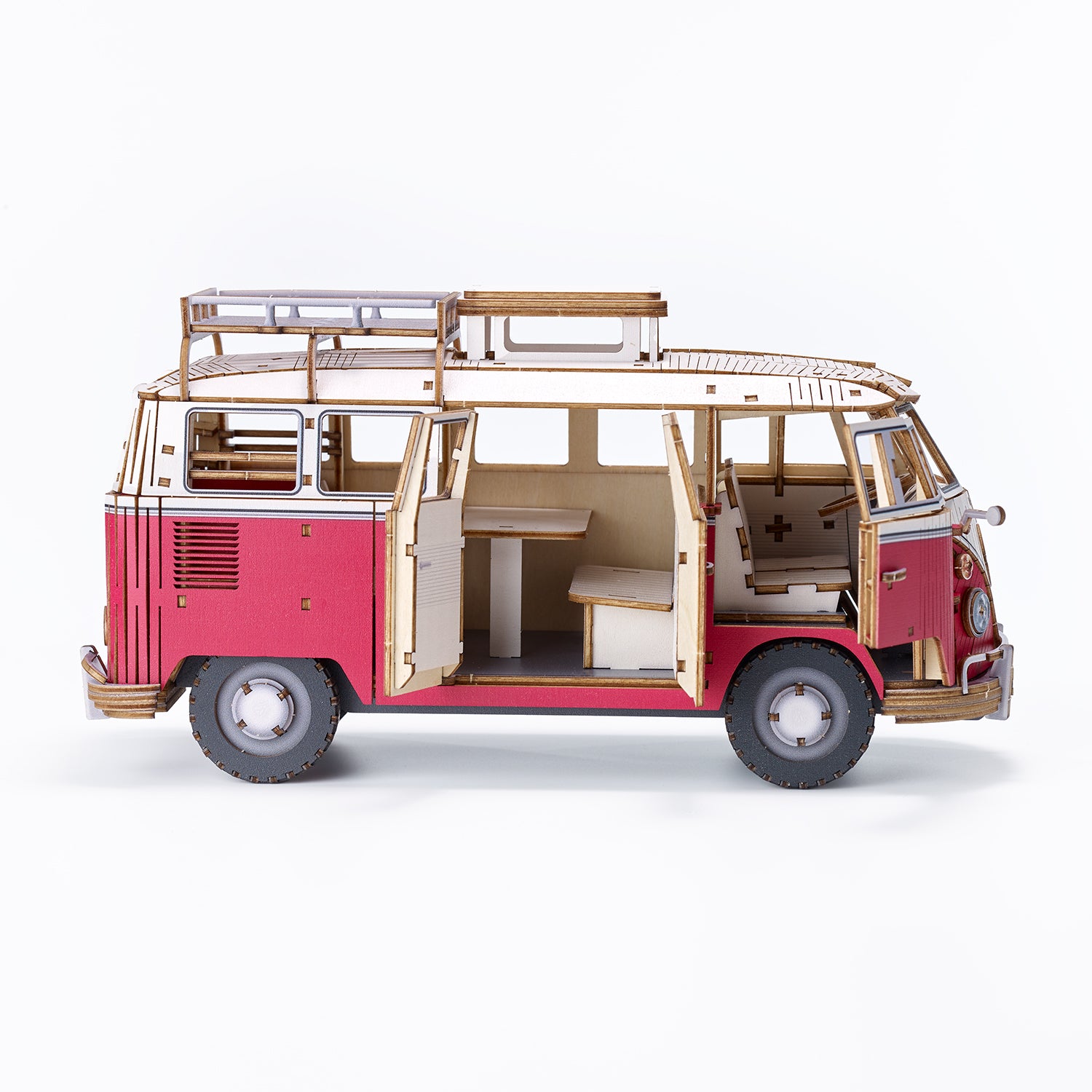 Wooden Art wa-gu-mi Vintage Volkswagen Type 2 (T1) Camper Van Red