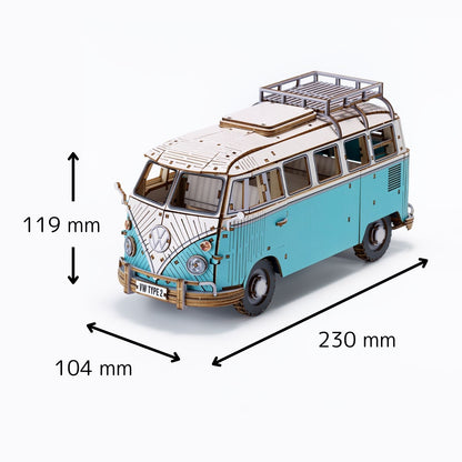 Wooden Art wa-gu-mi Vintage Volkswagen Type 2 (T1) Camper Van Green